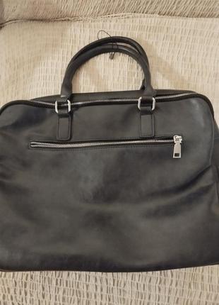 Новая большая кожаная брендовая люксовая премиум сумка шопер под ноутбук дорожная сумка johnny paris3 фото