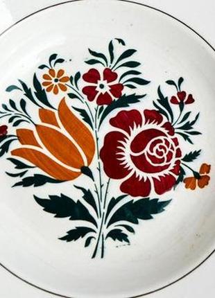 Антикварная тарелка,миска,цветы! буковина,1920-40!2 фото