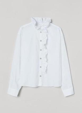 Красивая блуза рубашка с рюшами h&m.2 фото