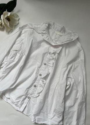 Красивая блуза рубашка с рюшами h&m.6 фото