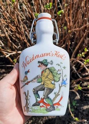 Коллекционная бутылка, фляга! охота! германия!