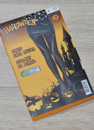 Колготки halloween s. m. l светятся 40 den капроновые колготы скелет кости карнавальный костюм хэллоуин хеллоуин хелоуин хелловин хэлловин lidl esmara3 фото