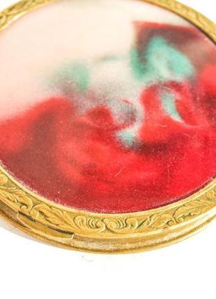 Старинная пудреница,зеркальце! латунь!