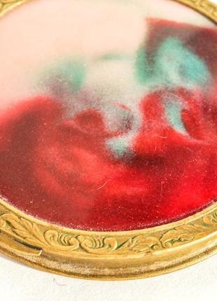 Старинная пудреница,зеркальце! латунь!