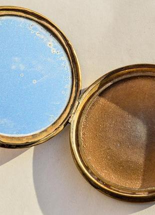 Старинная пудреница,зеркальце! латунь!
