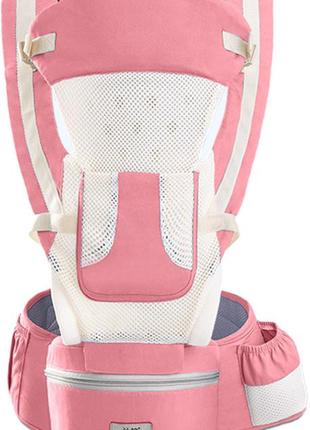 Хіпсит, ерго-рюкзак, кенгуру, перенесення baby carrier 6в1 рожевий