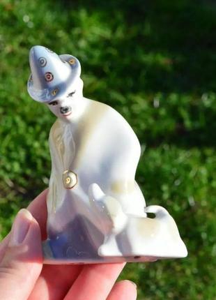 Чудова статуетка легендарного полонського завода "клоун карандаш із собачкою кляксою"