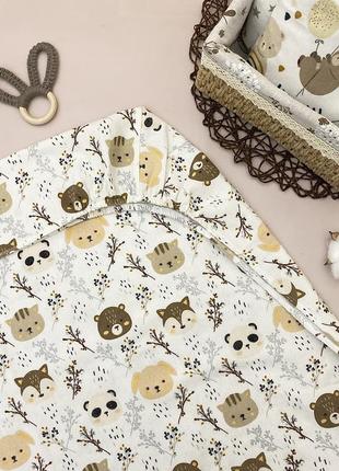 Тепле простирадло в дитяче ліжечко на резинці(фланель)