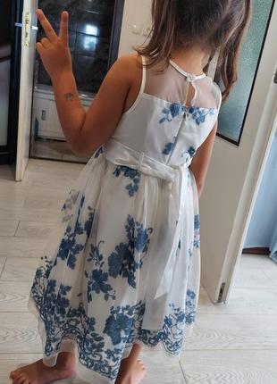 Невероятно нярядное молочное платье с фатиновой юбкой расшитое паетками dress to impress 5-7 лет9 фото
