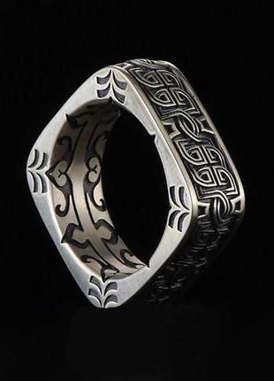Кольцо печатка перстень мужское стальное radiance из медицинской нержавеющей стали индийский стиль 197 фото