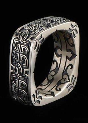 Кольцо печатка перстень мужское стальное radiance из медицинской нержавеющей стали индийский стиль 19