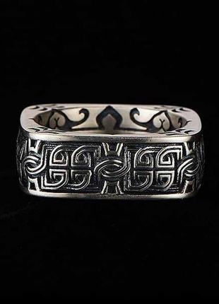 Кольцо печатка перстень мужское стальное radiance из медицинской нержавеющей стали индийский стиль 196 фото