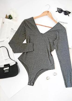 Базовый серый боди/боди/кофта select, на р. s/m 💔
