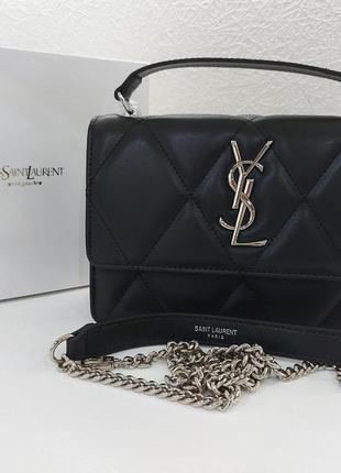 Женская кожаная сумка yves saint laurent  ив сент лоран черная, кросс боди, брендовые сумки, жіночі сумки, 8371 фото