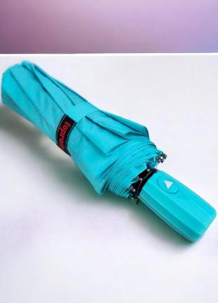 Женский зонт полуавтомат складной от дождя toprain 10 спиц с рисунком внутри голубой4 фото