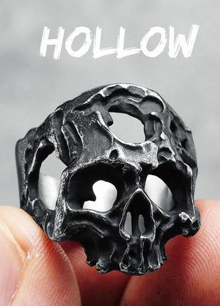 Кольцо печатка перстень мужское стальное dangeon skull из медицинской нержавеющей стали с черепом 205 фото
