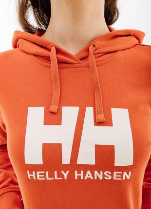 Женское худи helly hansen w hh logo hoodie оранжевый s (7d33978-179 s)3 фото
