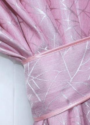 Комплект готовых жаккардовых штор "савана", цвет розовый4 фото