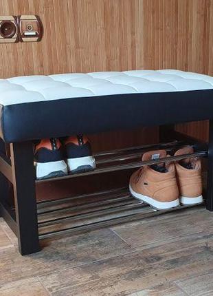 Банкетка для обуви с мягким сиденьем в коридор3 фото