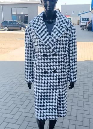 Двобортне жіноче пальто в густину лапку, xl, principles