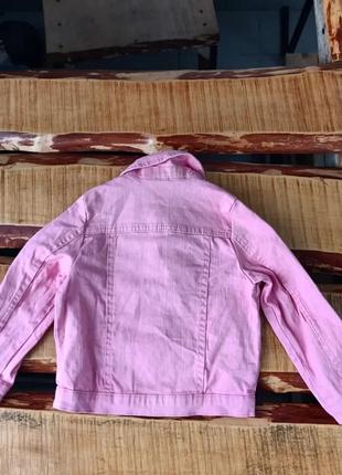 Рожева джинсова куртка для дівчинки 4-5 років, nutmeg4 фото