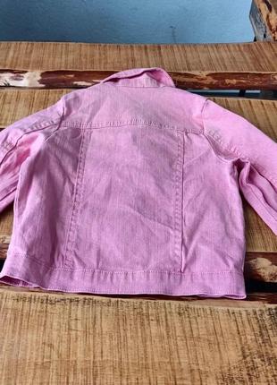 Рожева джинсова куртка для дівчинки 4-5 років, nutmeg3 фото