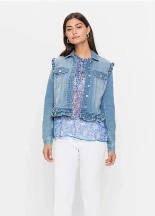 Джинсова куртка з оборками для дівчинки 11-12 років, next