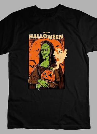 Футболка унісекс с готичним принтом хелловін. мона ліза