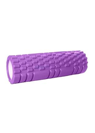 Массажный роллер easyfit grid roller mini 30 см фиолетовый