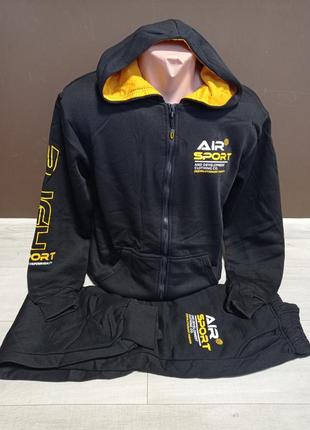 Костюм утепленный для мальчика подростка сеагул ар венгрия 7-16 лет двойка куртка и штаны  черный2 фото