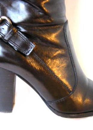 Черные кожаные сапоги на небольшой платформе belmondo 36 р., натуральная кожа3 фото