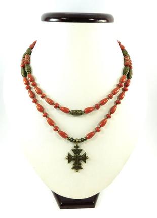 Эксклюзивное ожерелье "варвара" 2 рядное, изысканное ожерелье из натурального камня, красивые украшения