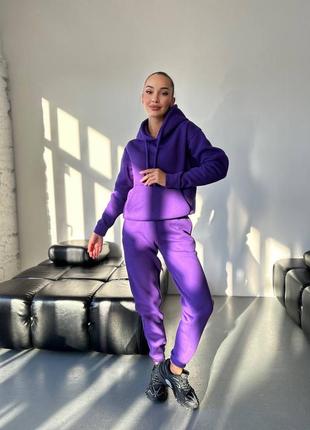 Фиолетовый спортивный костюм на флиситуречье