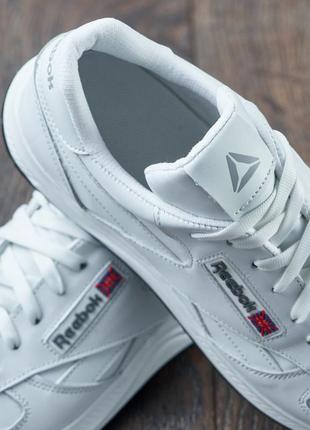 Мужские кожаные белые кроссовки reebok, чоловічі кросівки із натуральної шкіри7 фото