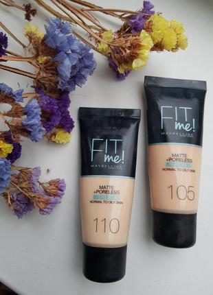 Тональный крем maybeline fit me matte 105, 110 тона