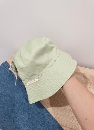 Стильная актуальная панама шляпа bucket hat  фисташкового цвета5 фото