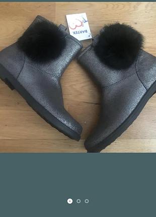 Нові шкіряні утеплені чобітки  bartek (польща)  розм. 35