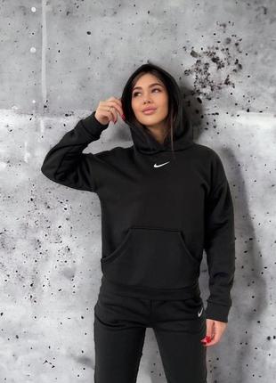 Женский спортивный костюм nike printable на флисе черный