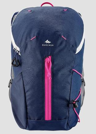 Детский туристический (походный) рюкзак quechua 10л в37/д21,5/г19 см синий с розовым5 фото