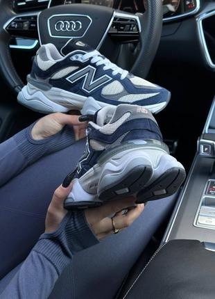 Женские кроссовки new balance 9060 navy white 36-37-38-39-40-417 фото
