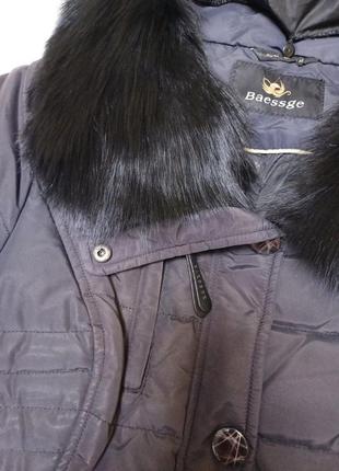 Курточка зимняя с мехом стёганая4 фото