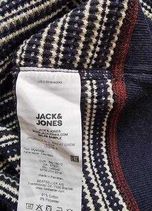 Фирменная хлопковая демисезонная зимняя кофта реглан jack&amp;jones, новая с бирками,размер l-xl.7 фото