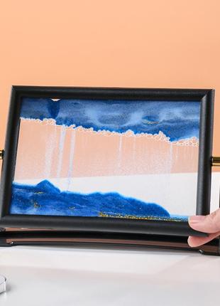 Картина-антистрес  "піщана картина 3d" (moving sandscapes) прямокутна в чорній рамці. оригінальний подарунок3 фото