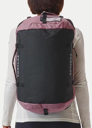 Спортивная дорожная сумка/рюкзак для трекинга forclaz 30-40л 50 x 31 x 20см розовый4 фото
