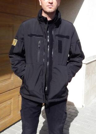 Тактическая куртка для охраны staff soft shell garpun black6 фото