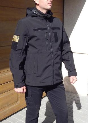 Тактическая куртка для охраны staff soft shell garpun black7 фото