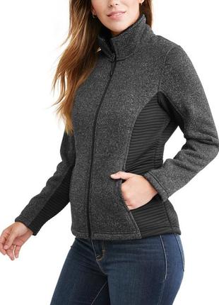 Спортивная теплая кофта куртка толстовка бомбер флиска time and tru sweater fleece jacket4 фото