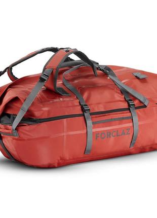 Вводонепроницаемая спортивная дорожная сумка/рюкзак для трекинга forclaz 80-120л 70 x 50 x 34см красный1 фото