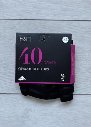 Чулки чулки черные 40 ден бренд f&amp;f turkey 🇹🇷1 фото