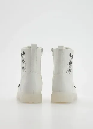 Білі високі черевики ботильони mickey mouse 🤍reserved 335 фото